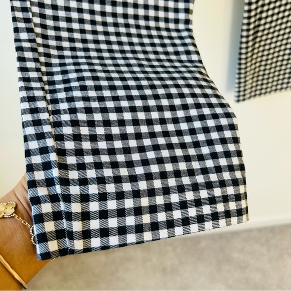 Zara Women’s Black White Gingham Ankle Cropped Pants Ruffle Trim Size M - Picture 11 of 14